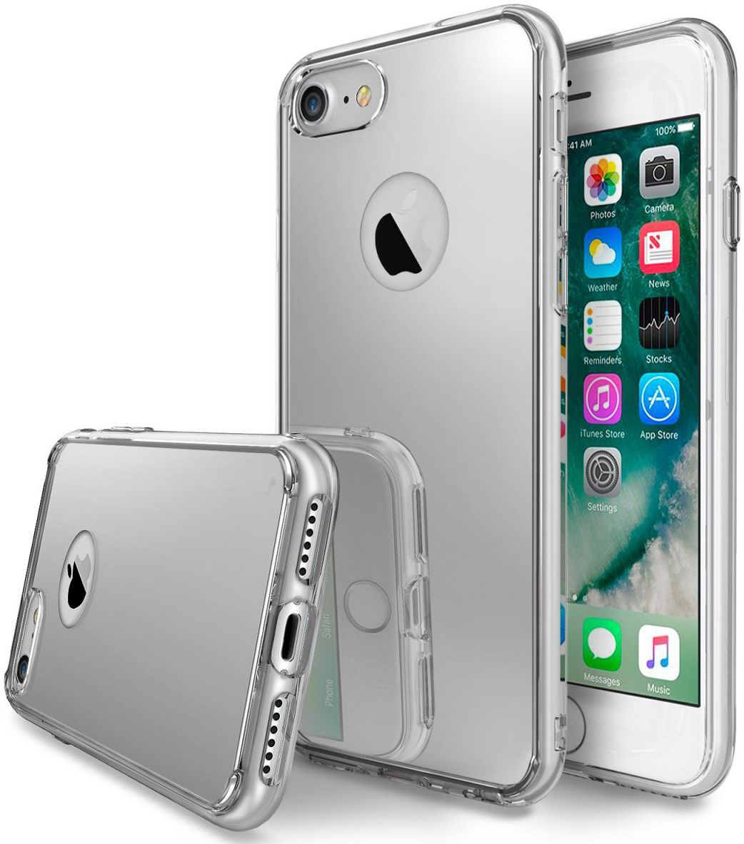 Ringke Fusion Mirror Apple iPhone 7/8 spiegel hoesje Zilver afbeelding 1