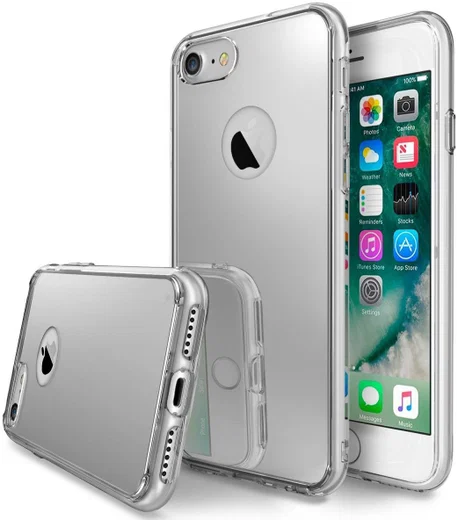 Ringke Fusion Mirror Apple iPhone 7/8 spiegel hoesje Zilver afbeelding 1