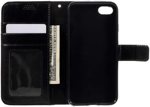 Apple iPhone 7 / 8 Portemonnee Booktype Hoesje Zwart afbeelding 6