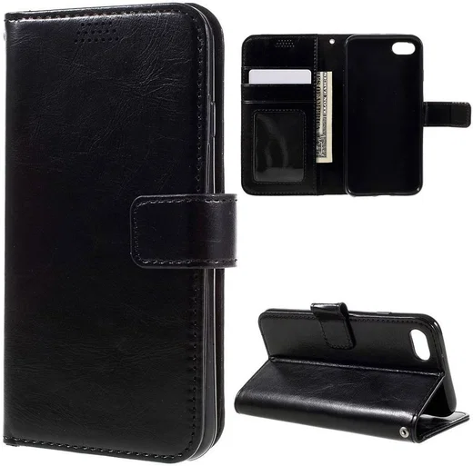 Apple iPhone 7 / 8 Portemonnee Booktype Hoesje Zwart afbeelding 2