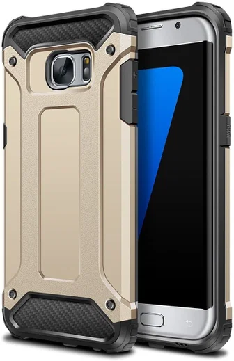 Samsung Galaxy S7 Hoesje Shock Proof Hybride Back Cover Goud afbeelding 1