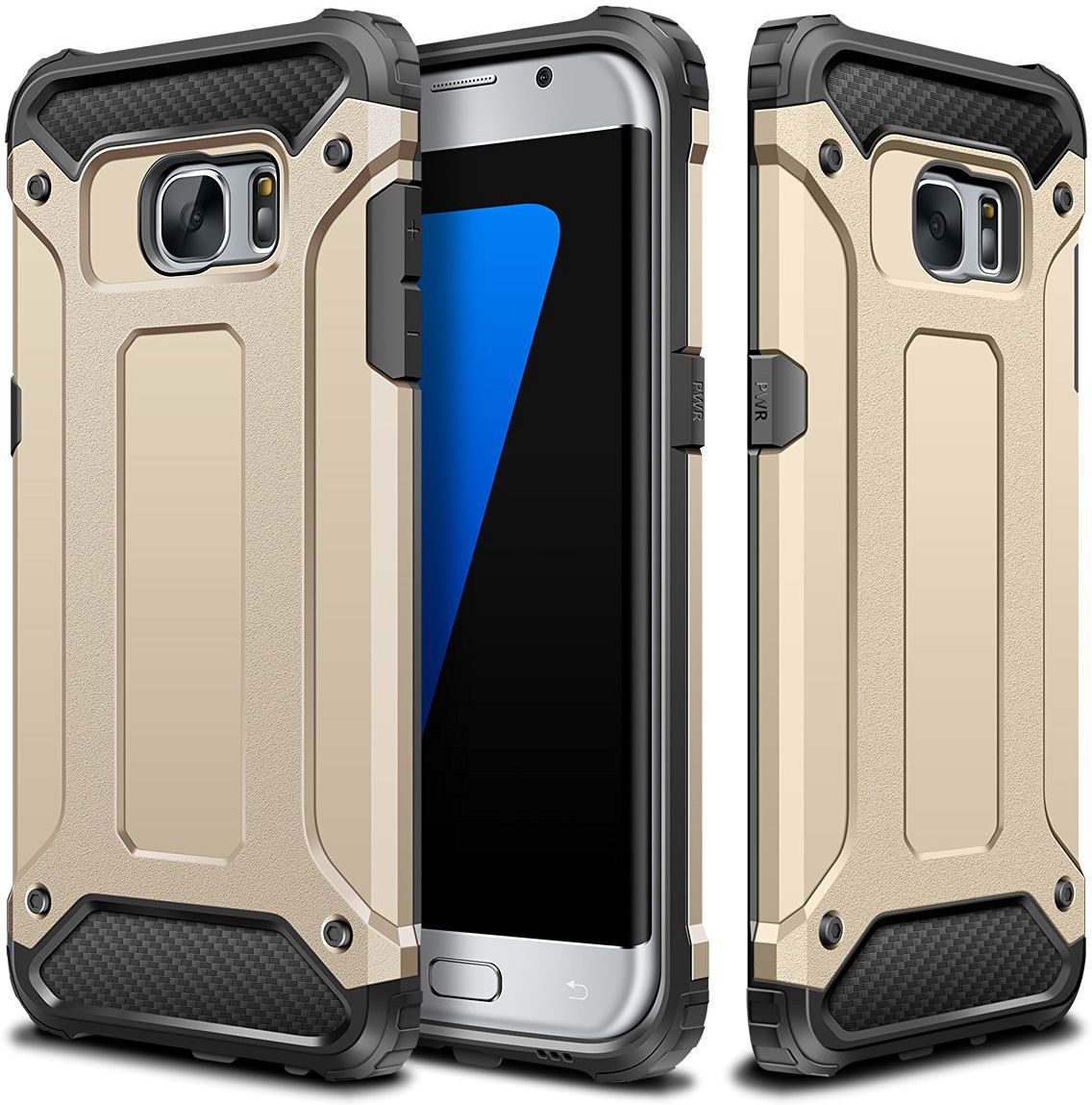 Samsung Galaxy S7 Hoesje Shock Proof Hybride Back Cover Goud afbeelding 8