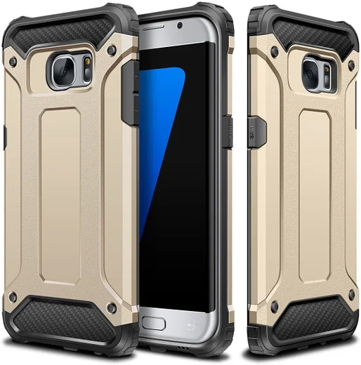 Samsung Galaxy S7 Hoesje Shock Proof Hybride Back Cover Goud afbeelding 8