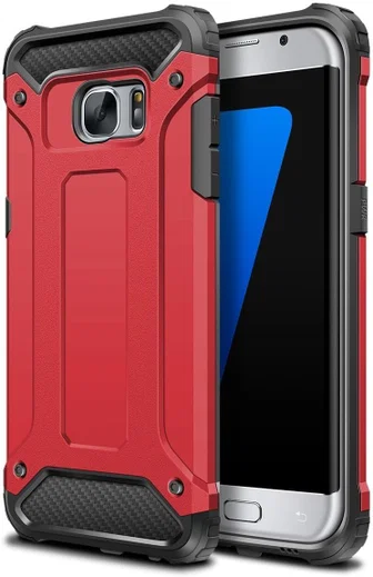 Samsung Galaxy S7 Hoesje Shock Proof Hybride Back Cover Rood afbeelding 1