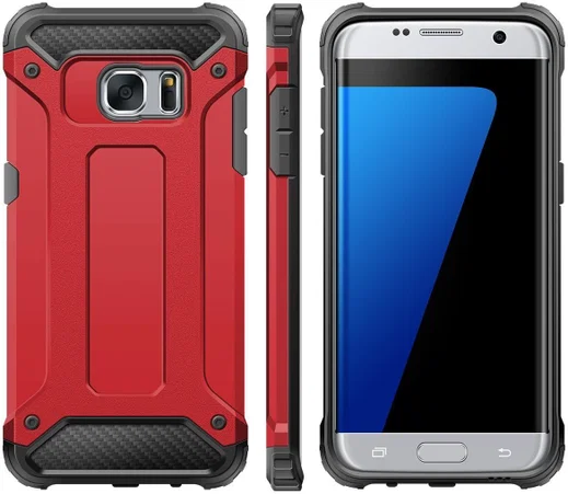 Samsung Galaxy S7 Hoesje Shock Proof Hybride Back Cover Rood afbeelding 7