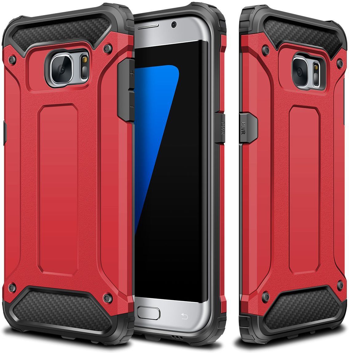Samsung Galaxy S7 Hoesje Shock Proof Hybride Back Cover Rood afbeelding 8