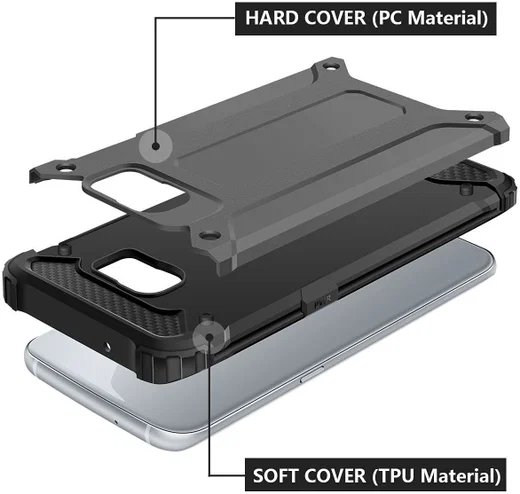 Samsung Galaxy S7 Hoesje Shock Proof Hybride Back Cover Grijs afbeelding 4