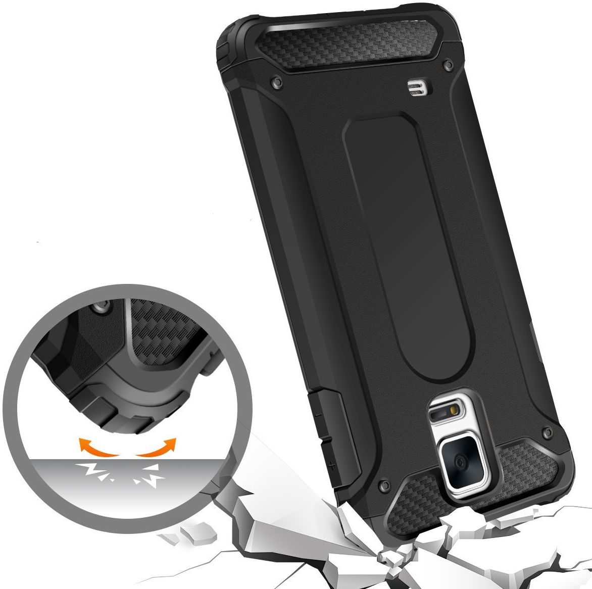 Hybride Samsung Galaxy S5 Hoesje Zwart afbeelding 5