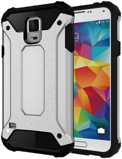 Hybride Samsung Galaxy S5 Hoesje Zilver afbeelding 1