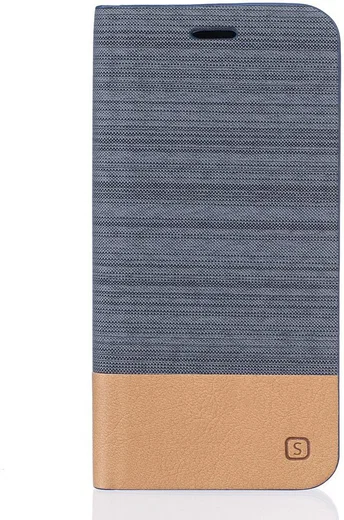 Motorola Moto G4 Plus Linnen Textuur Flip Hoesje Gray afbeelding 1