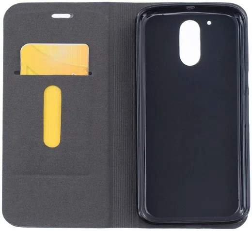 Motorola Moto G4 Plus Linnen Textuur Flip Hoesje Gray afbeelding 2