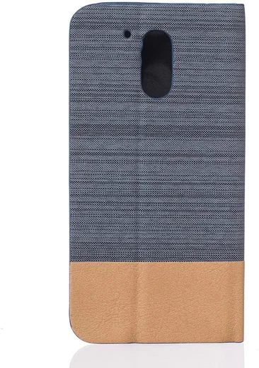 Motorola Moto G4 Plus Linnen Textuur Flip Hoesje Gray afbeelding 4