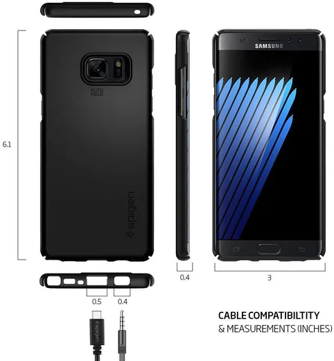Spigen Thin Fit Case Samsung Galaxy Note 7 Black afbeelding 9