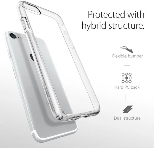 Spigen Ultra Hybrid Case Apple iPhone 7 / 8 Crystal Clear afbeelding 5