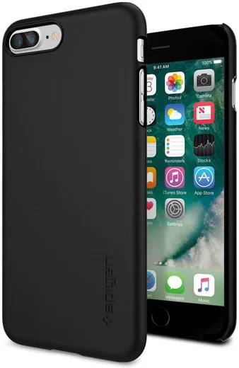 Spigen Thin Fit Case Apple iPhone 7 Plus / 8 Plus Zwart afbeelding 1