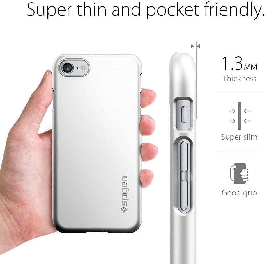 Spigen Thin Fit Case Apple iPhone 7 / 8 Zilver afbeelding 8