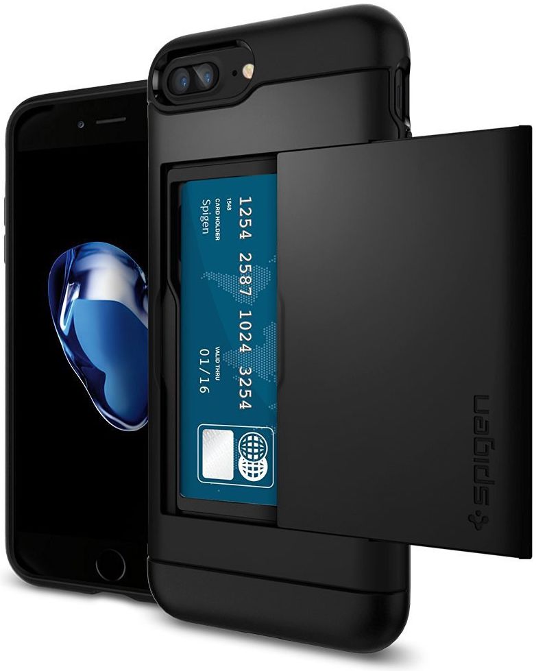 Spigen Slim Armor Card Holder Case Apple iPhone 7 Plus / 8 Plus Black afbeelding 10