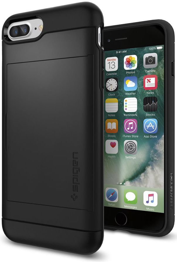 Spigen Slim Armor Card Holder Case Apple iPhone 7 Plus / 8 Plus Black afbeelding 7