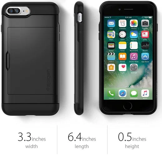 Spigen Slim Armor Card Holder Case Apple iPhone 7 Plus / 8 Plus Black afbeelding 6