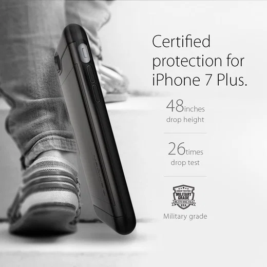 Spigen Slim Armor Card Holder Case Apple iPhone 7 Plus / 8 Plus Black afbeelding 4