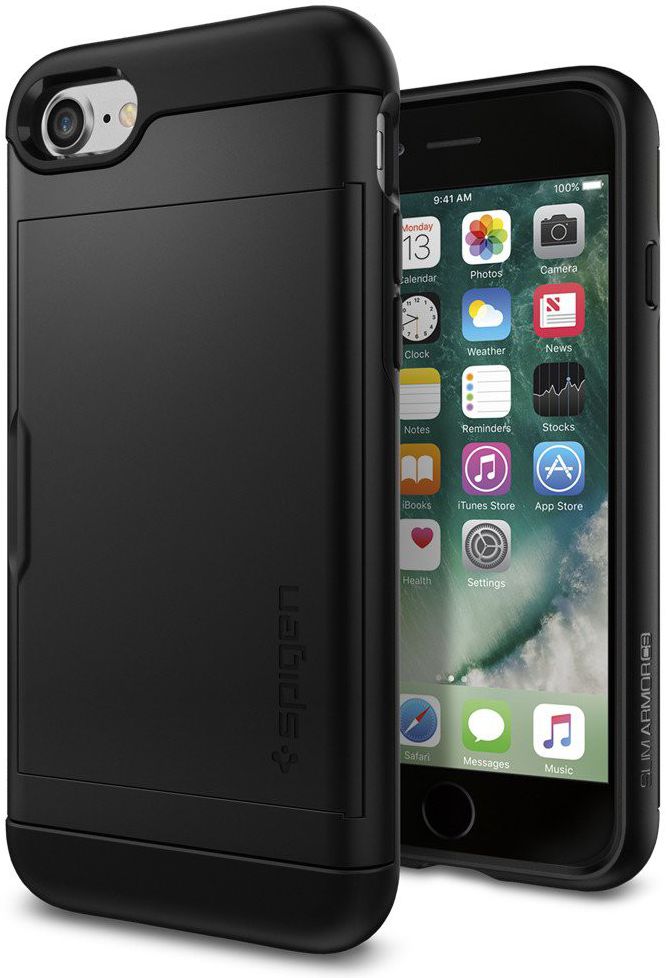 Spigen Slim Armor Card Holder Case Apple iPhone 7 / 8 Black afbeelding 10