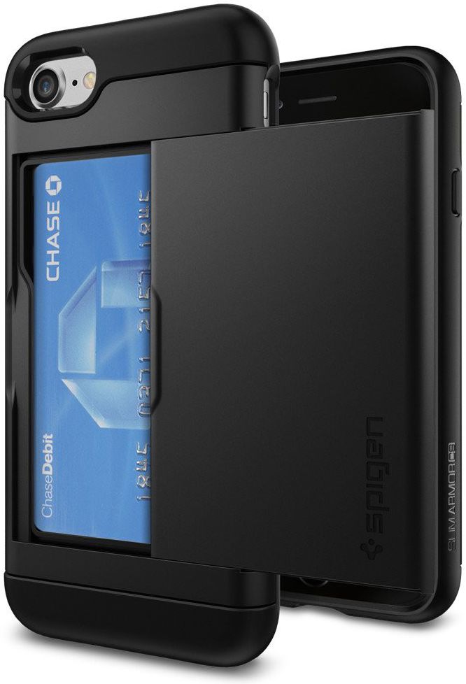 Spigen Slim Armor Card Holder Case Apple iPhone 7 / 8 Black afbeelding 11