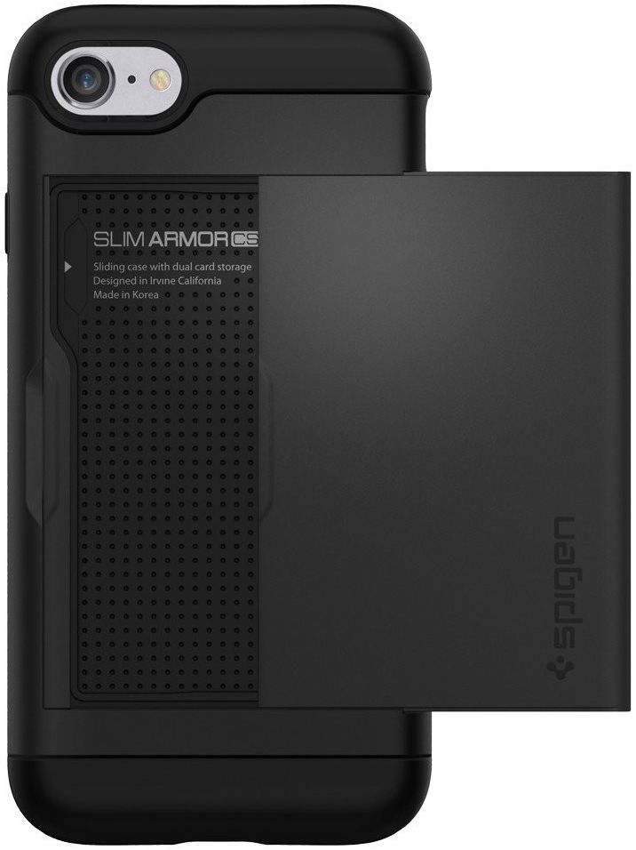 Spigen Slim Armor Card Holder Case Apple iPhone 7 / 8 Black afbeelding 13