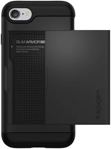 Spigen Slim Armor Card Holder Case Apple iPhone 7 / 8 Black afbeelding 13