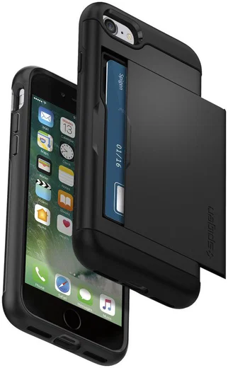 Spigen Slim Armor Card Holder Case Apple iPhone 7 / 8 Black afbeelding 17
