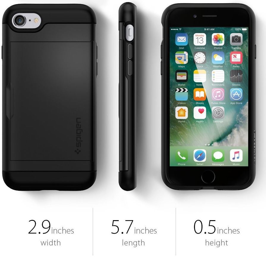 Spigen Slim Armor Card Holder Case Apple iPhone 7 / 8 Black afbeelding 8
