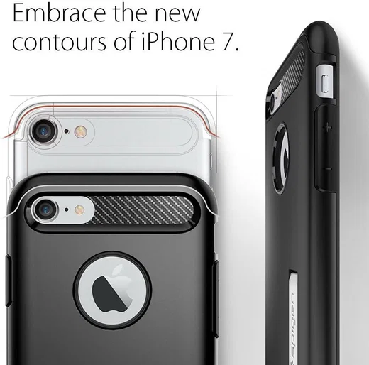 Spigen Slim Armor Apple iPhone 7 Hoesje Black afbeelding 4