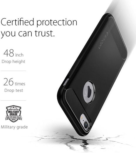 Spigen Rugged Armor Case Apple iPhone 7 Black afbeelding 2
