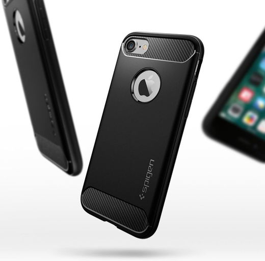 Spigen Rugged Armor Case Apple iPhone 7 Black afbeelding 3