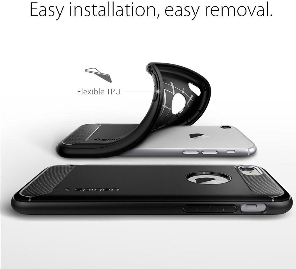 Spigen Rugged Armor Case Apple iPhone 7 Black afbeelding 4