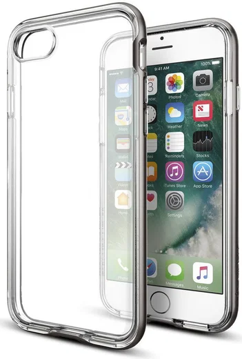 Spigen Neo Hybrid Crystal Case iPhone 7 / 8 Gunmetal afbeelding 1