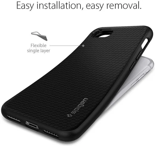 Spigen Liquid Armor Hoesje iPhone 7 / 8 / SE (2020/2022) Zwart afbeelding 6