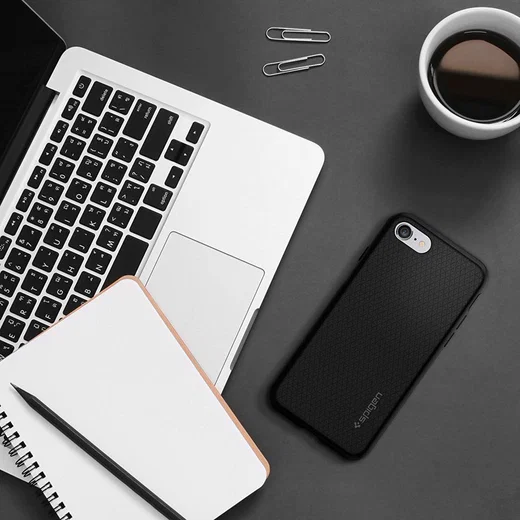 Spigen Liquid Armor Hoesje iPhone 7 / 8 / SE (2020/2022) Zwart afbeelding 5