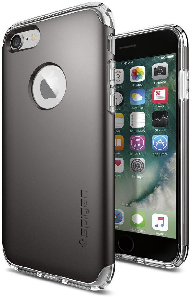 Spigen Hybrid Armor Hoesje Apple iPhone 7 Gunmetal afbeelding 1