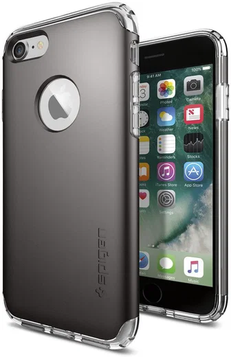Spigen Hybrid Armor Hoesje Apple iPhone 7 Gunmetal afbeelding 1