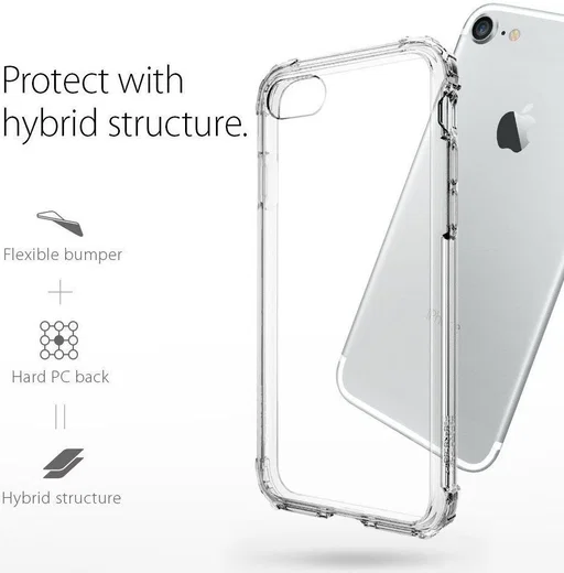 Spigen Crystal Shell Hoesje Apple iPhone 7 / 8 Clear Crystal afbeelding 3
