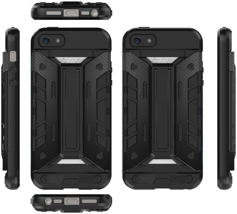 Hybride Apple iPhone 5/5S/SE Hoesje met Kaarthouder Grijs afbeelding 10