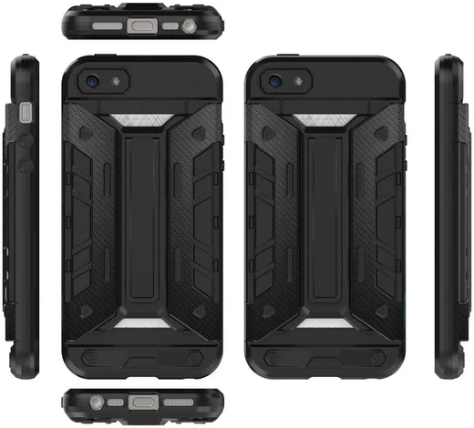 Hybride Apple iPhone 5/5S/SE Hoesje met Kaarthouder Grijs afbeelding 10