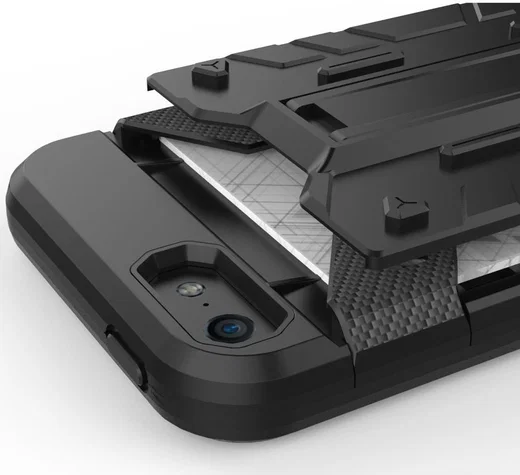 Hybride Apple iPhone 5/5S/SE Hoesje met Kaarthouder Grijs afbeelding 4