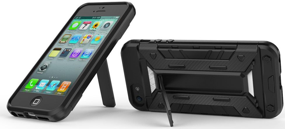 Hybride Apple iPhone 5/5S/SE Hoesje met Kaarthouder Grijs afbeelding 5