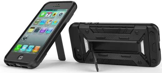 Hybride Apple iPhone 5/5S/SE Hoesje met Kaarthouder Grijs afbeelding 5