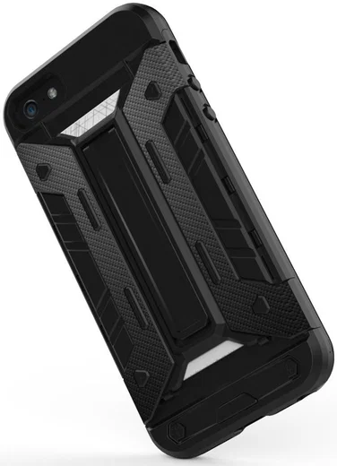 Hybride Apple iPhone 5/5S/SE Hoesje met Kaarthouder Grijs afbeelding 9