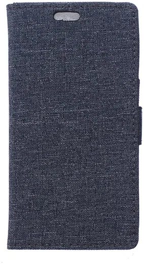 Huawei Y6 II Compact Linnen Portemonnee Hoesje Donker Blauw afbeelding 2
