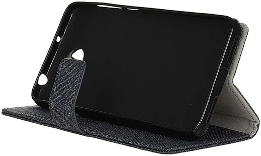 Huawei Y6 II Compact Linnen Portemonnee Hoesje Donker Blauw afbeelding 7