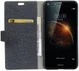 Huawei Y6 II Compact Linnen Portemonnee Hoesje Donker Blauw afbeelding 1