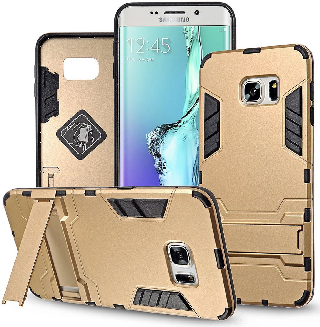 Hybride Samsung Galaxy S6 Edge Hoesje Goud afbeelding 1